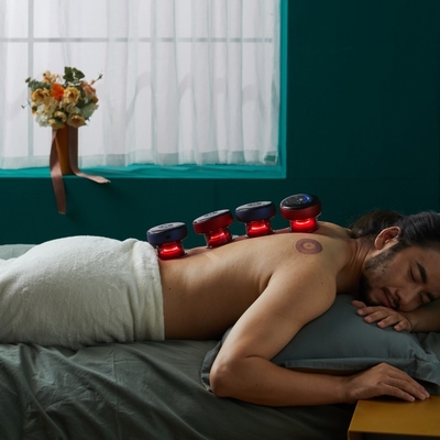 적외선 열 진공 컵을 가진 무선 Fitdash 스마트 Moxibustion 컵 마사저