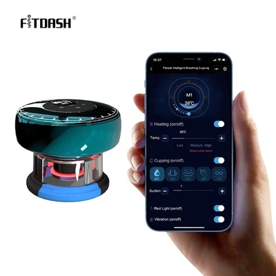 9 모드 EMS 및 5 난방 모드 Fitdash 스마트 레드 라이트를 위한 전기 스크래핑 컵링 치료 기계