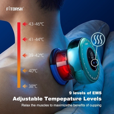 9 모드 EMS 및 5 난방 모드 Fitdash 스마트 레드 라이트를 위한 전기 스크래핑 컵링 치료 기계